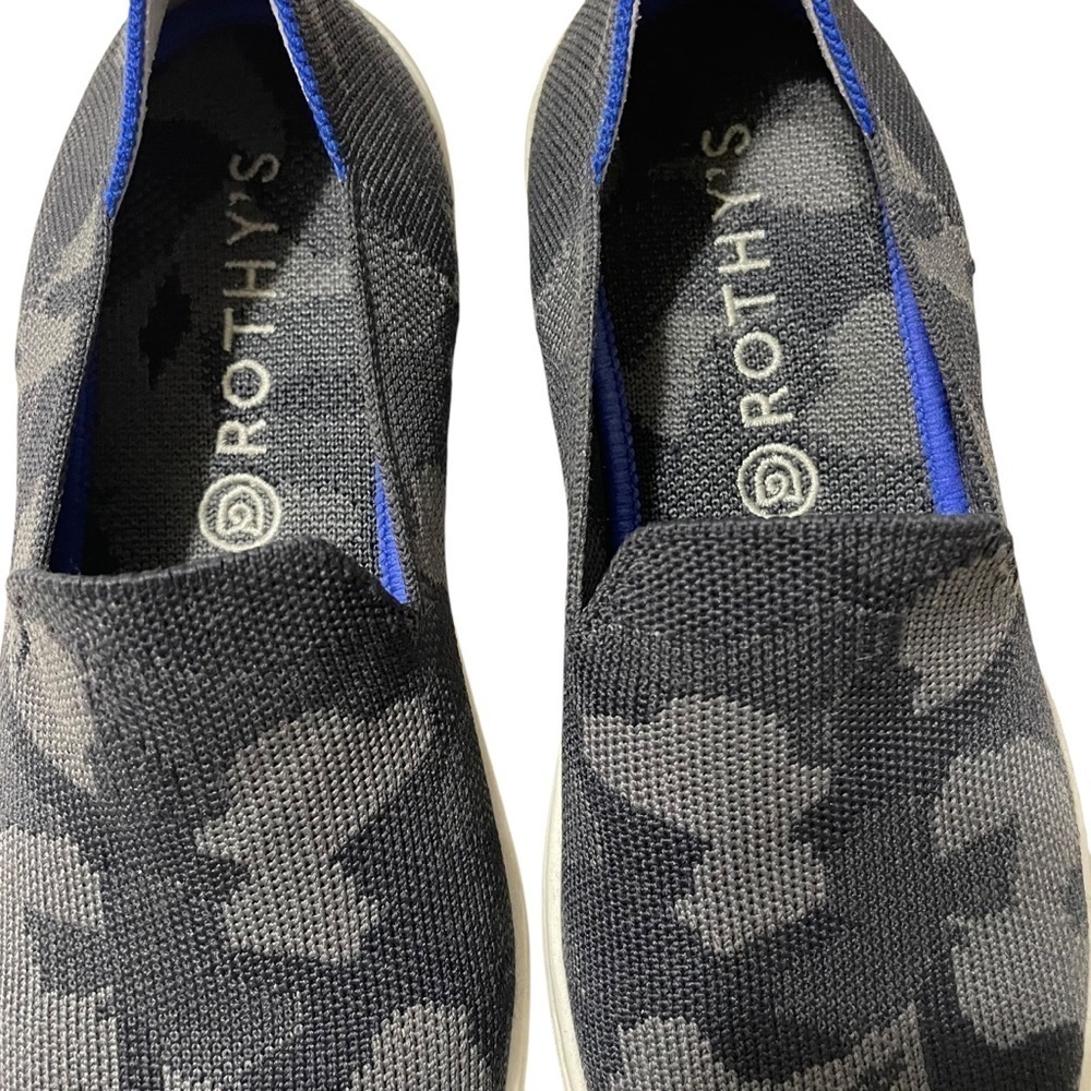 Rothy’s The Original Slip On Sneaker Black Grey Camo Size 7 Comfort Shoes - Picture 6 of 10